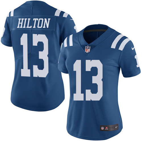 Women's Limited T.Y. Hilton Nike Jersey Royal Blue - #13 Rush NFL Indianapolis Colts